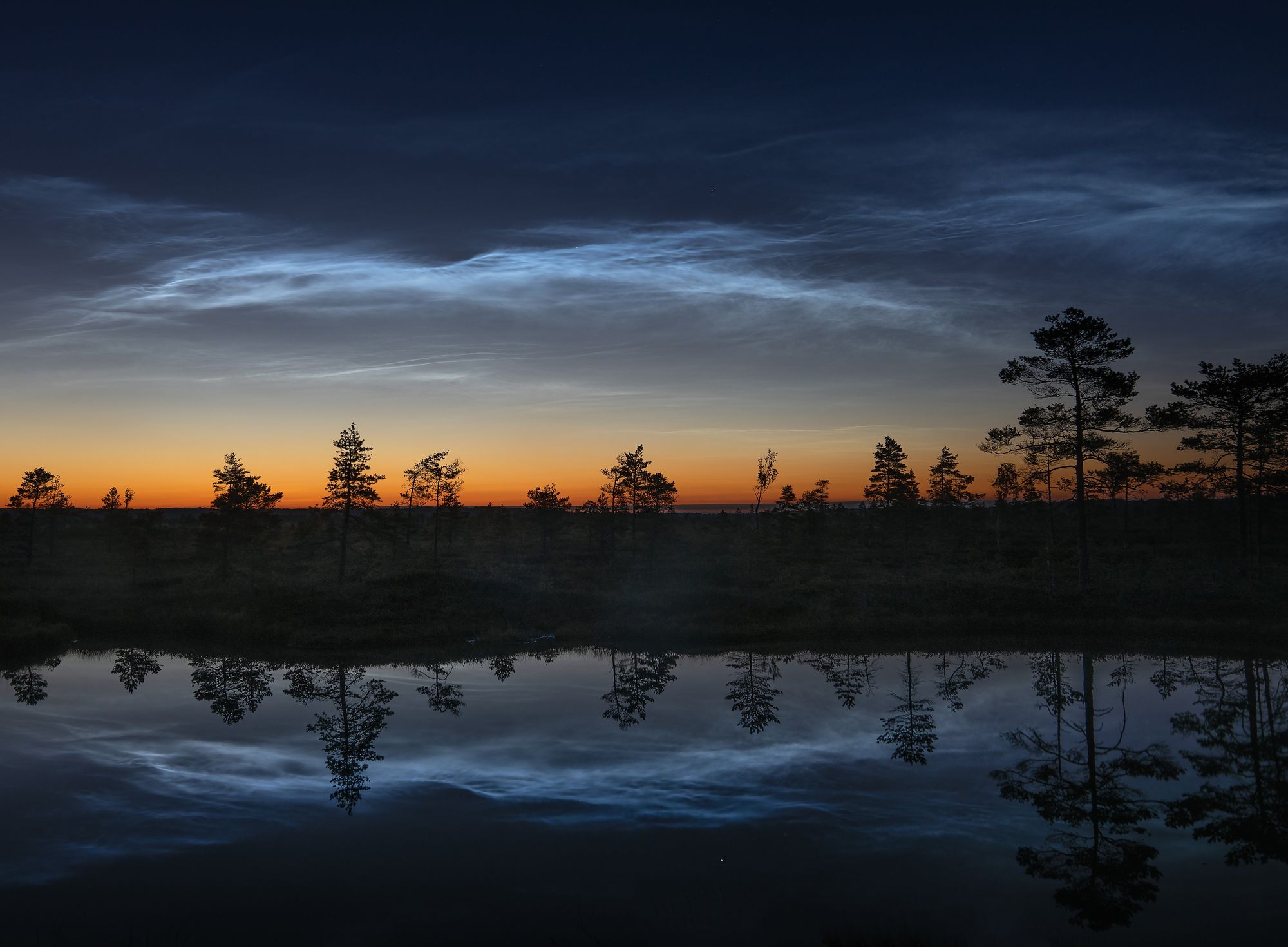 Nubes noctilucentes por todo lo alto